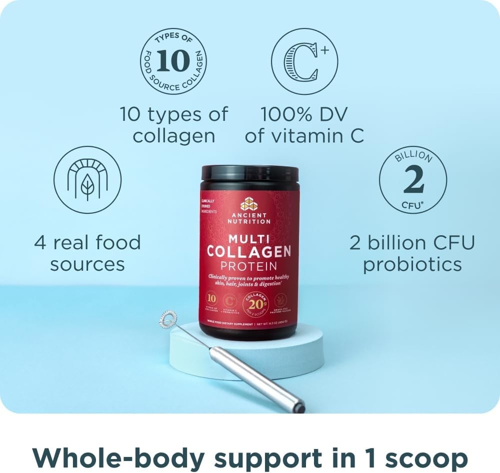 Ancient Nutrition Multi Collagen Protein Powder 8.6oz Skin, Hair & Joint Support