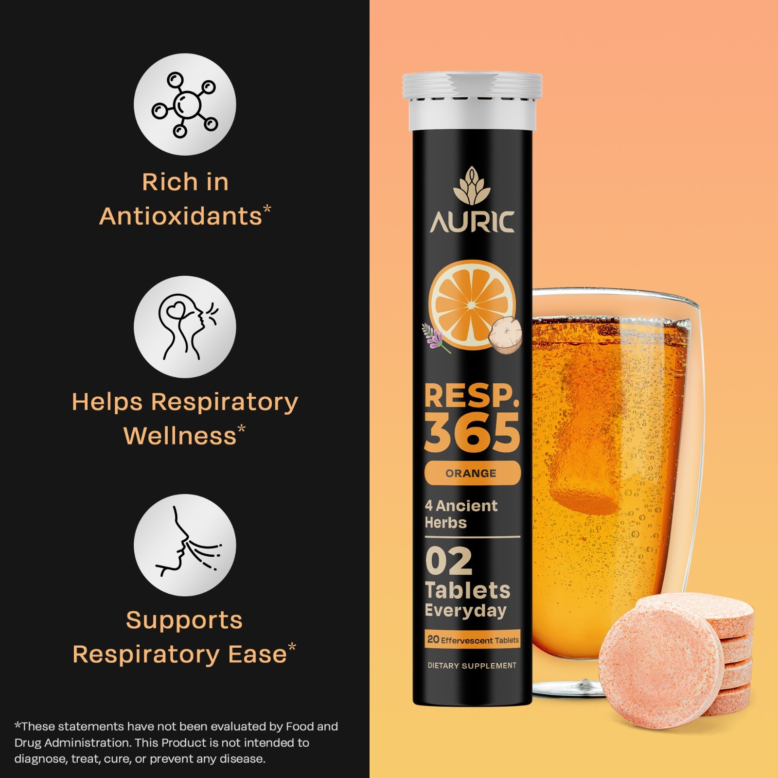 Auric Resp 365 Supplement | Natural Lung Cleanse & Detox with NAC