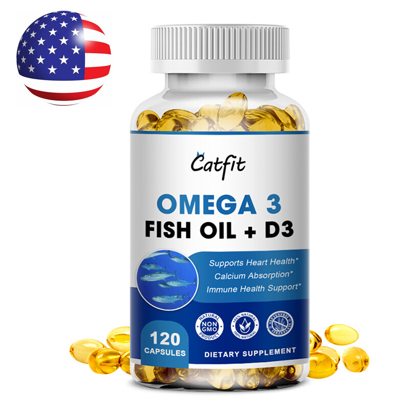 120 Pills Omega 3 Fish Oil Capsules 3x Strength 1200mg EPA & DHA Highest Potency