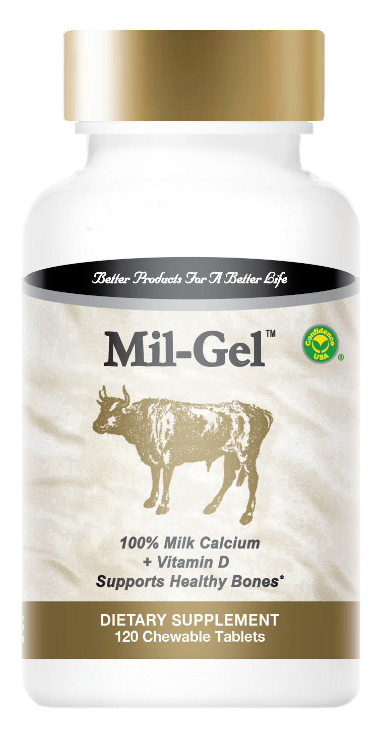 Confidence USA Mil-Gel® 120 Chewables – Milk Calcium + Vitamin D for Bone Health
