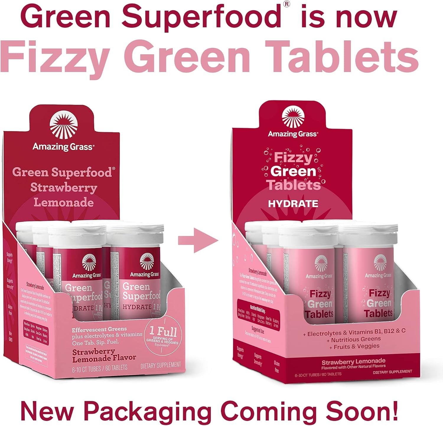 Electrolyte Tablets Fizzy Greens Water Flavoring Tablet w/ Vitamins, Hydrate