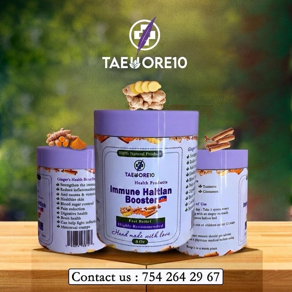 Taeuore10 Immune Support Powder 8 oz 100% Natural Ginger Turmeric Honey