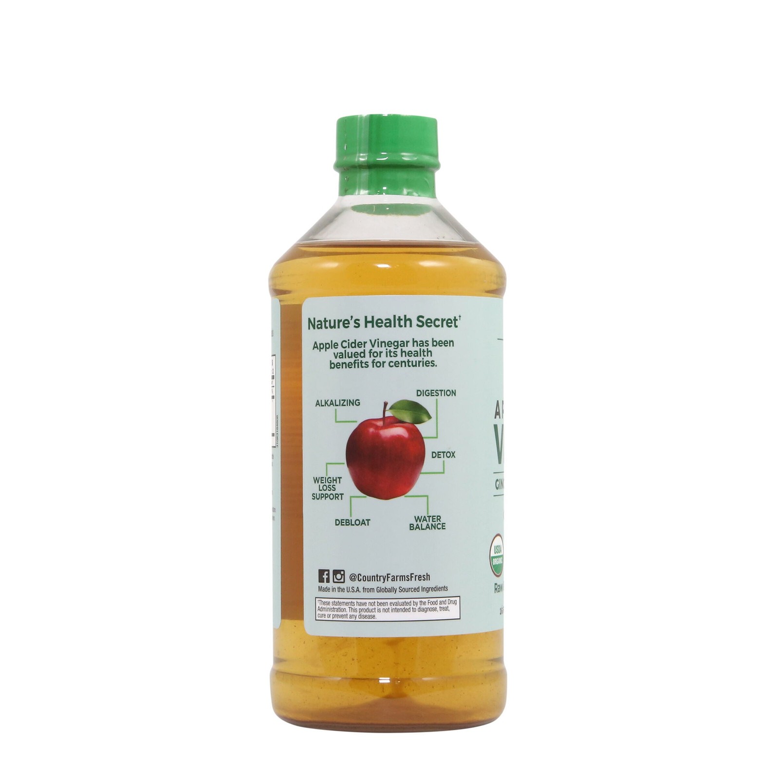 Organic Apple Cider Vinegar – Ginger, Cayenne & Maple – 16 fl oz. (32 Servings)