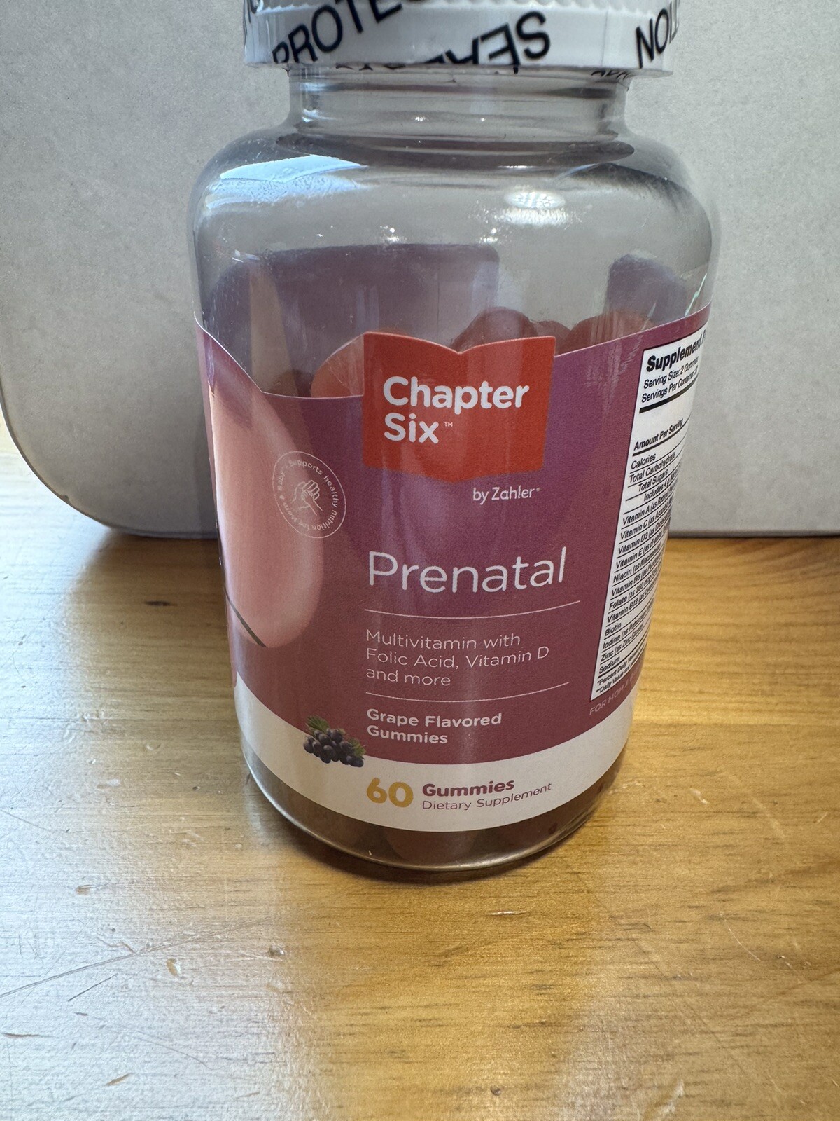New Sealed Zahler Chapter Six Womens Prenatal Grape Flavor Vitamins 60 Gummies