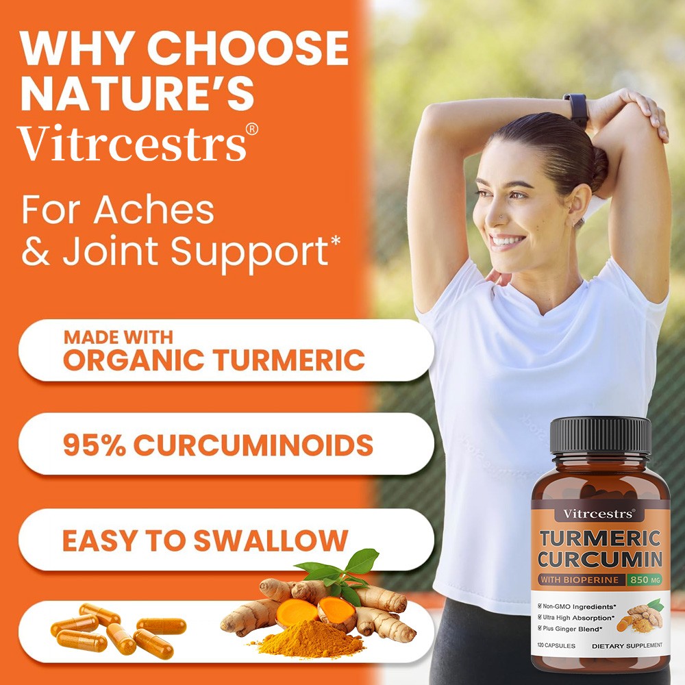 Curcuin Extract 800mg 30/60/120 Caps Support Joint Bone Health Non-GMO