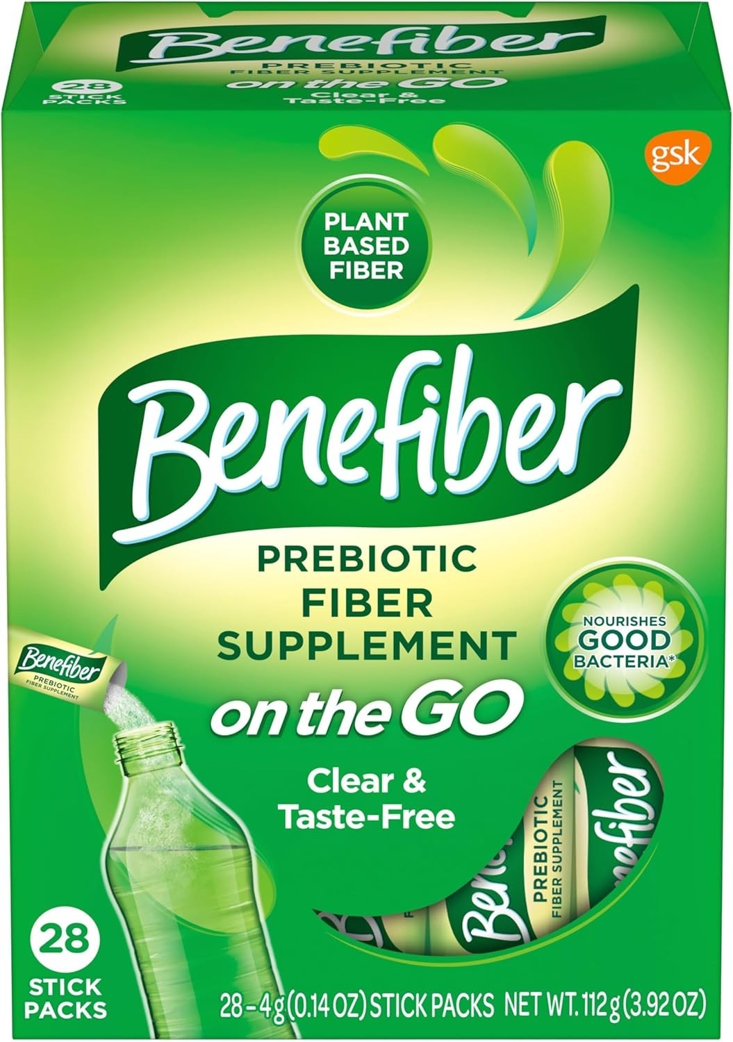 Benefiber On The Go Prebiotic Fiber Powder Unflavored 3.92 Oz 28 Ct