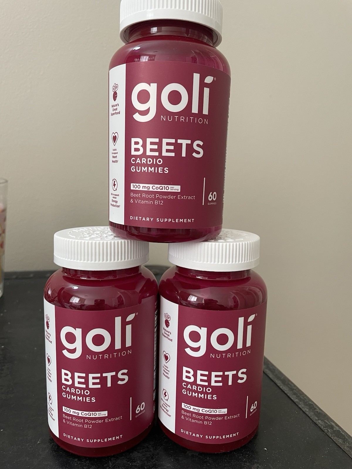 Goli Nutrition Cardio Gummies CoQ10 Beet Root Vitamin B12 60 Count Heart Health