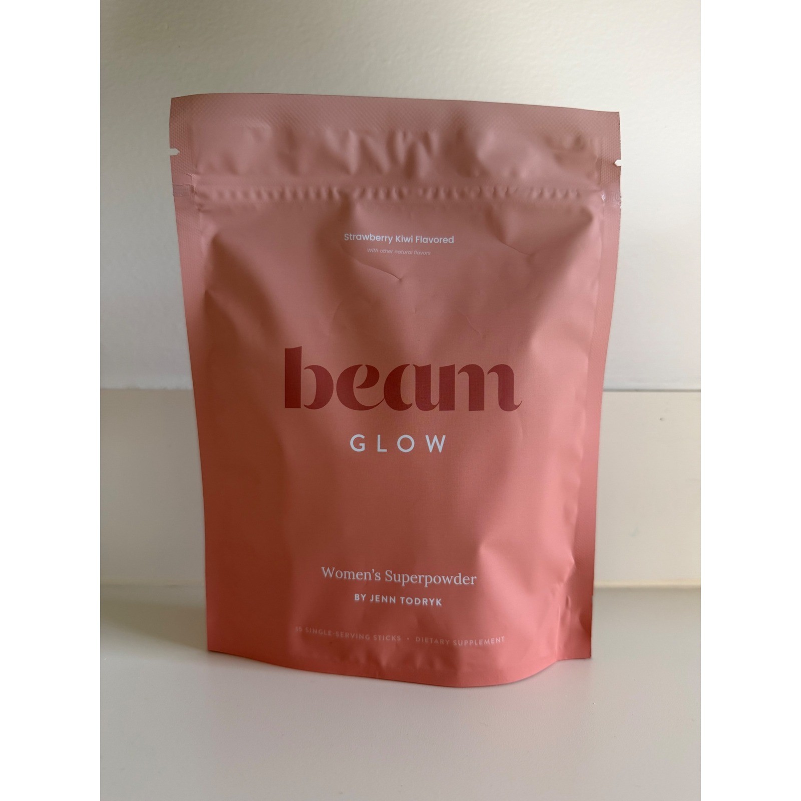 Beam Glow Womens Superpowder 15 Single-Serve Sticks Strawberry Kiwi