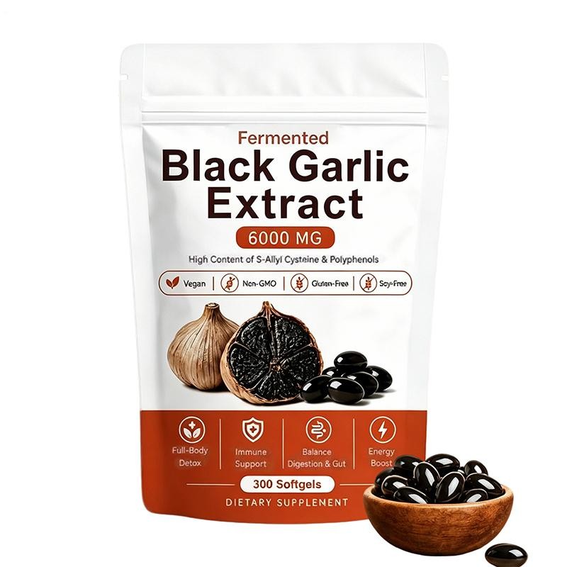2 X Black Garlic Extract Softgels 300ct, Odorless Vegan Non-GMO Supplement