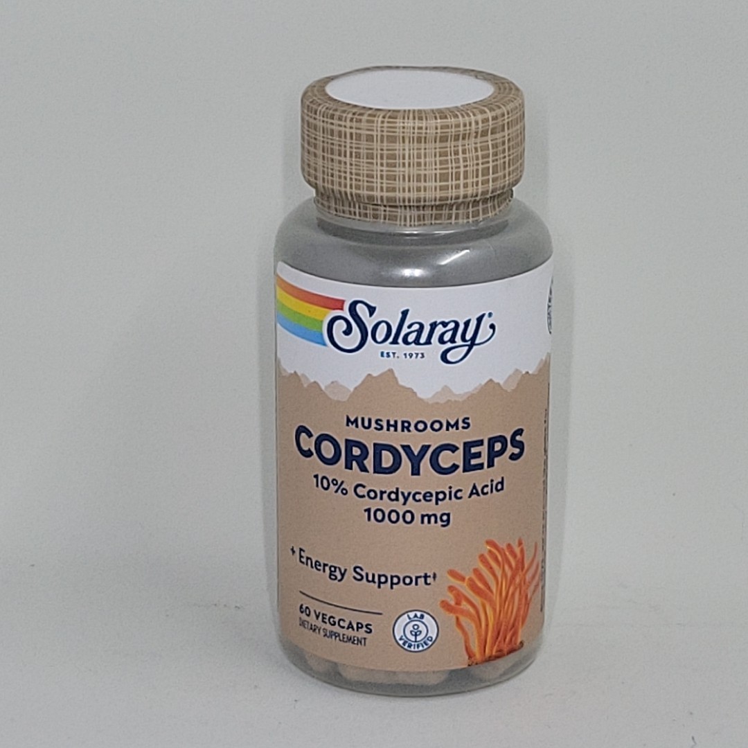 Solaray Cordyceps 1000mg Mushroom Extract 60 Capsules Energy Support, Exp 01/28