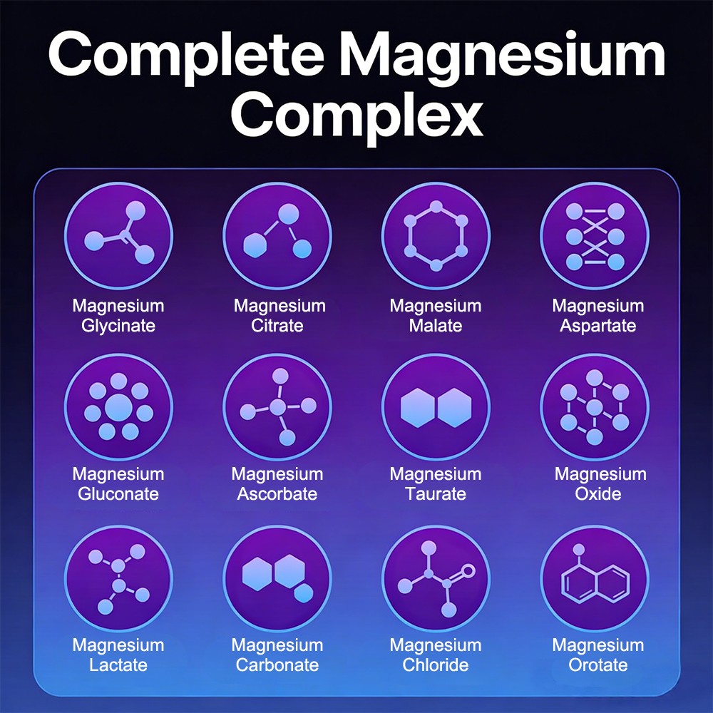Magnesium 12 In 1 Complex Capsules Support Heart Bone Muscle Health 30-120 Pills