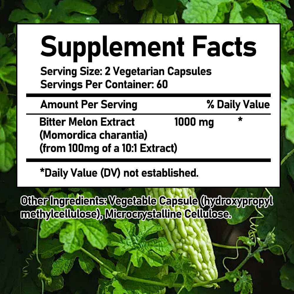 Bitter Melon Extract 1000mg – Healthy Blood Pressure Cholesterol Weight Loss
