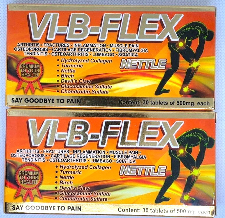 VI-B-FLEX 2 Pack glucosmine shark cartilage coral calcium pain 2 Boxes vibflex
