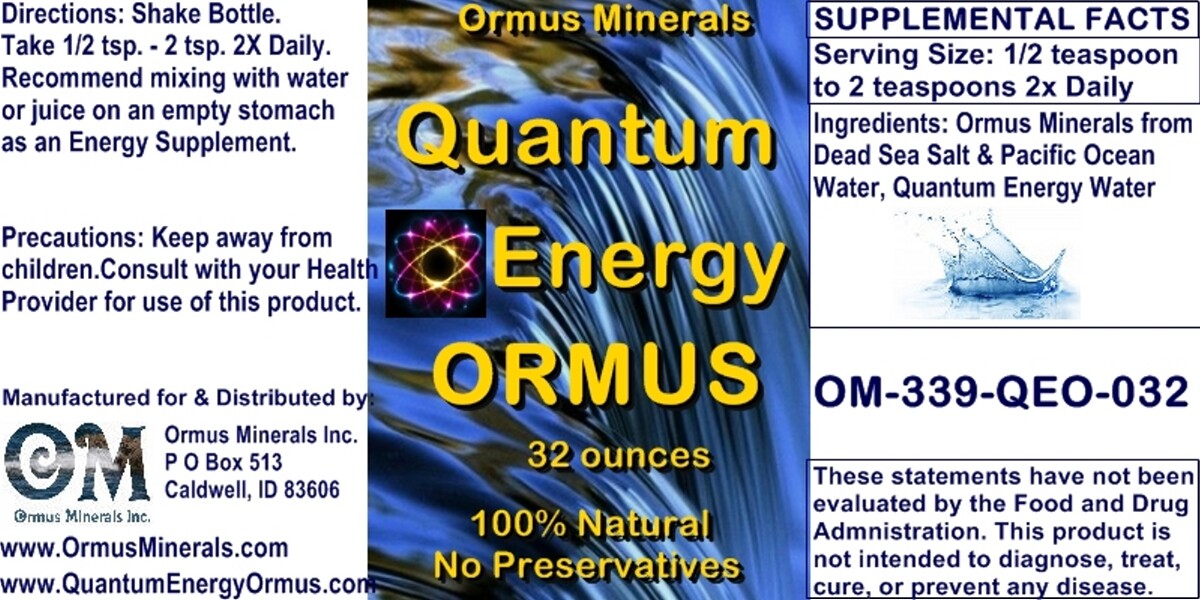 Quantum Energy Ormus Mental Health Clarity Vision Support Immunity 32oz