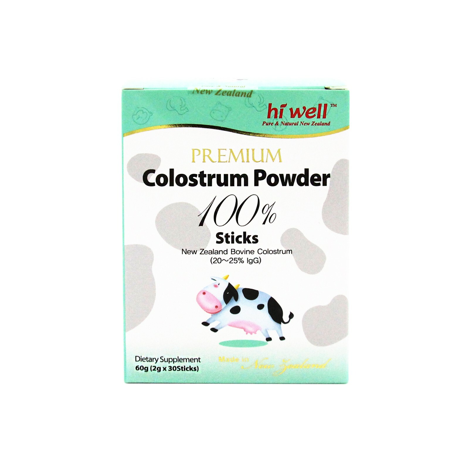 Hi Well NEW ZEALAND Premium Kids Colostrum Powder 100% 60g 30Sticks