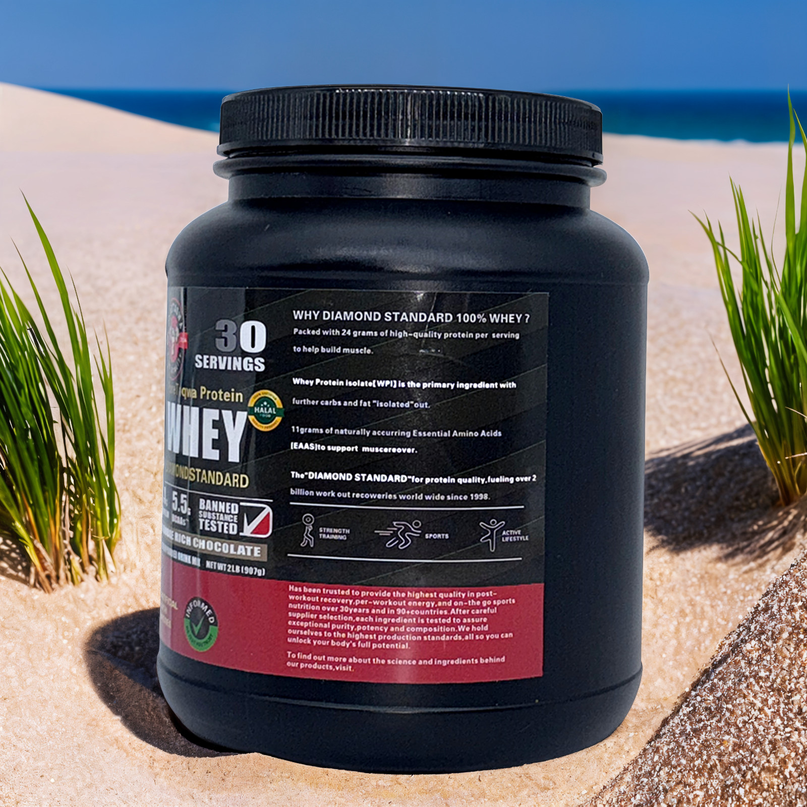 PureTaqwa-Diamond Standard 100% Whey Protein Powder-Double Rich Chocolate Flavor