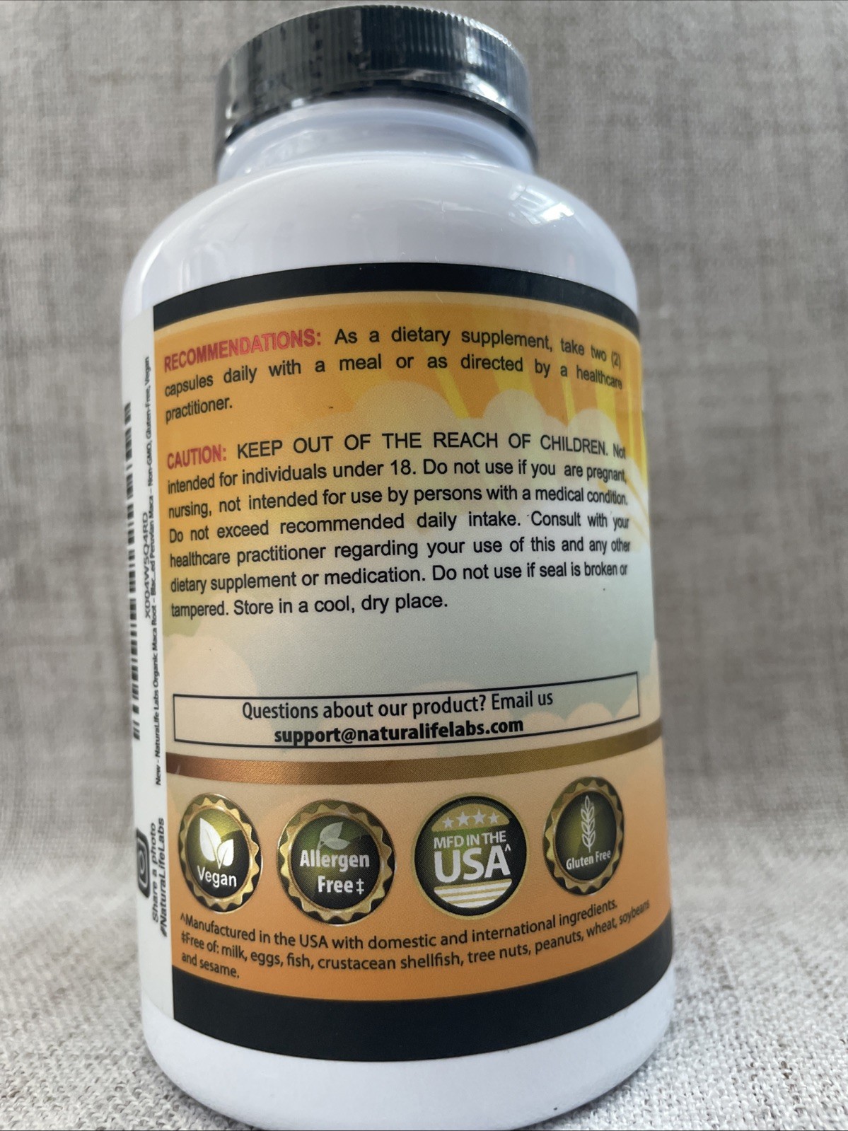 Organic Maca Root Black Red Yellow 1900 MG per Serving 150 Vegan Capsules – New