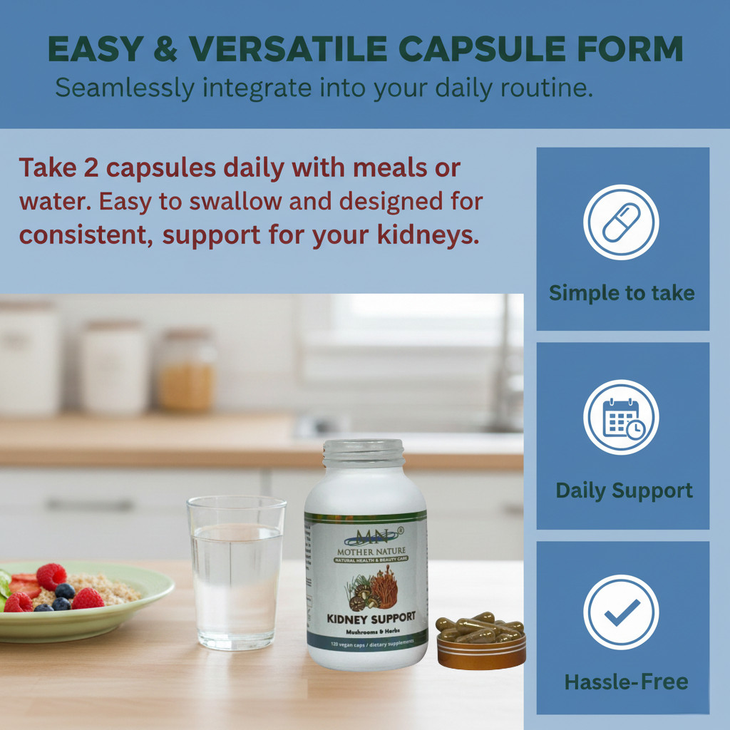 Mother Nature Kidney Support Herbal Supplements – 120 Capsules