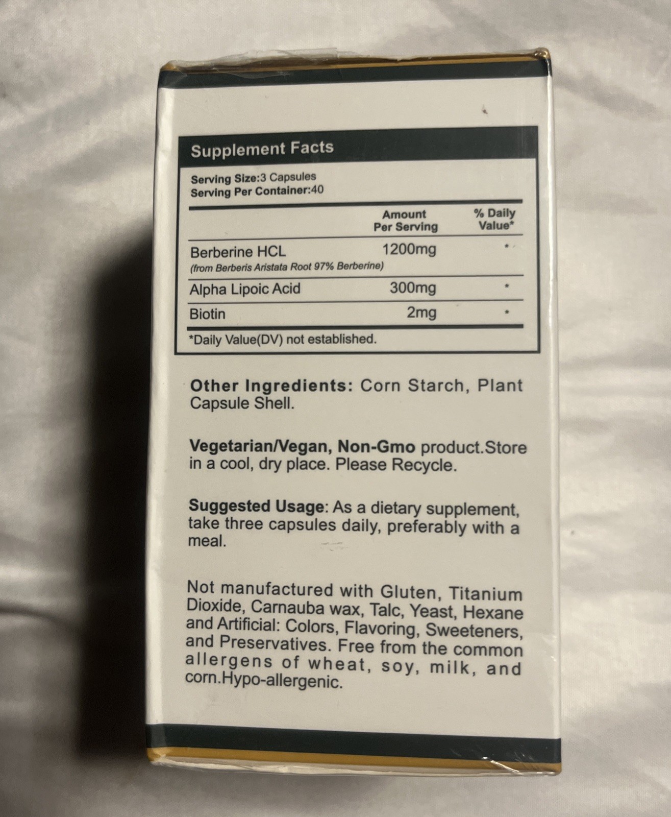 Vantein Berberine Fasting Accelerator 120 veggie capsules exp 05/2027