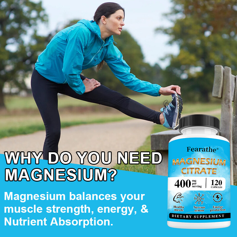Magnesium Citrate 400mg Capsules Vegetarian/Gluten Free/Non-GMO