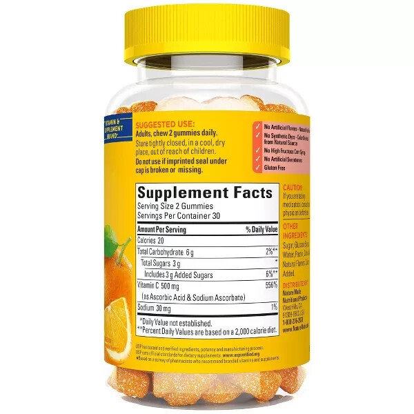 Nature Made Extra Strength Immune Support Gumimes 500 mg Vitamin C 60 count