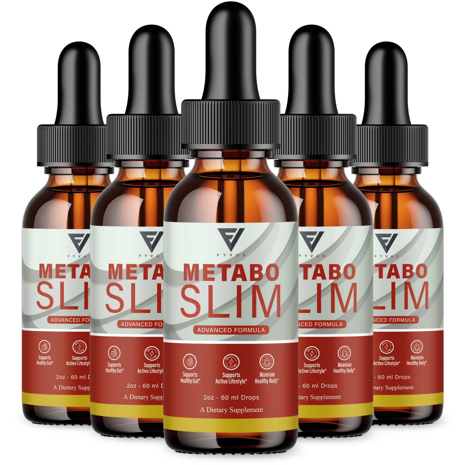 (5 Pack) Metabo Slim Weight Management, MetaboSlim Liquid Drops (10oz)