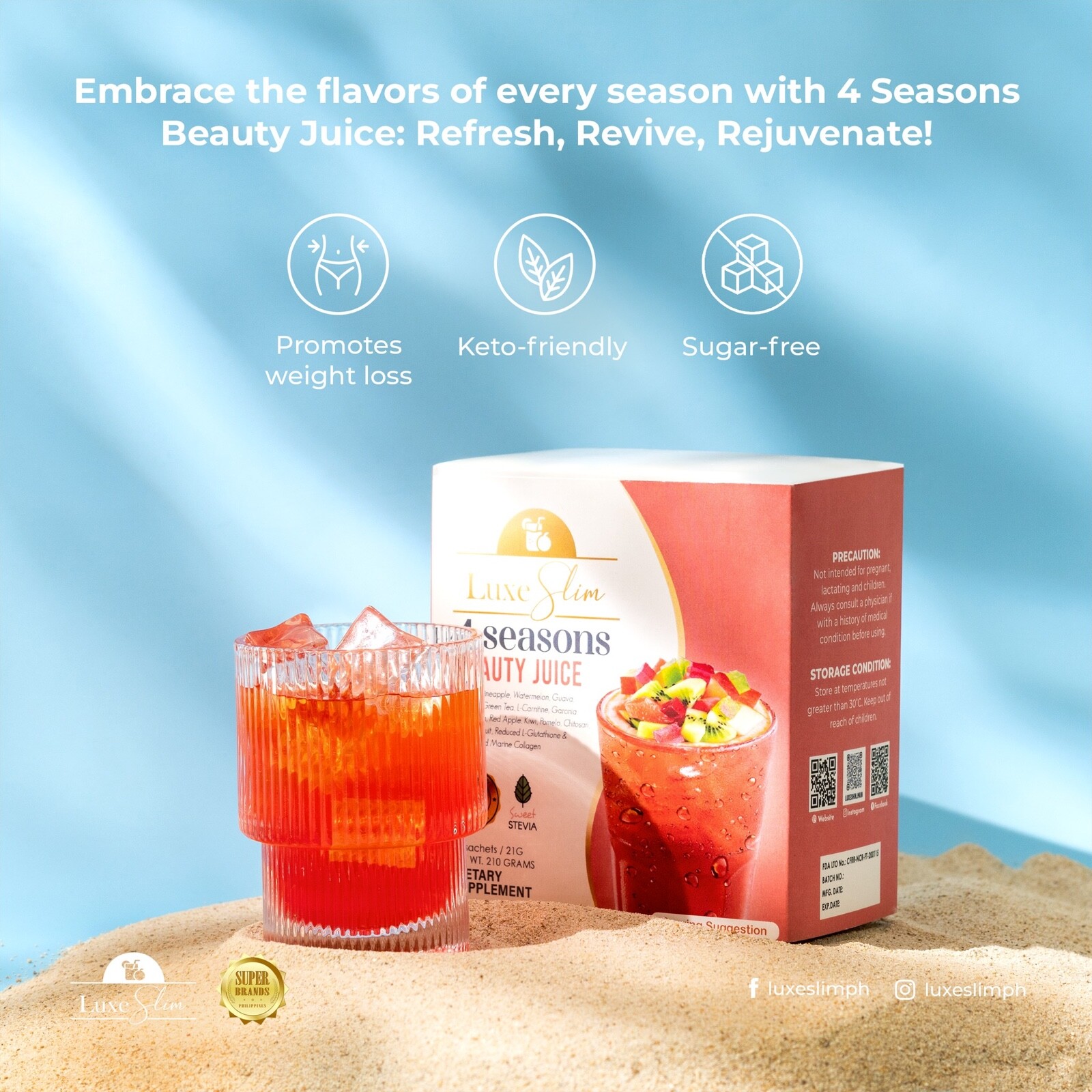 Luxe Slim 4 SEASONS Beauty JUICE (10 Sachets In A Box) 21g Each