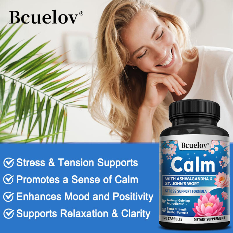 Natural Stress Relief Capsules – Calm Emotions – Focus – Contains Ashwagandha