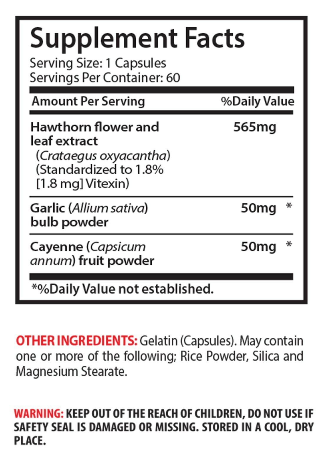 blood pressure pills – Hawthorn Berry Extract 665mg – vitamin A, C, and E 1B