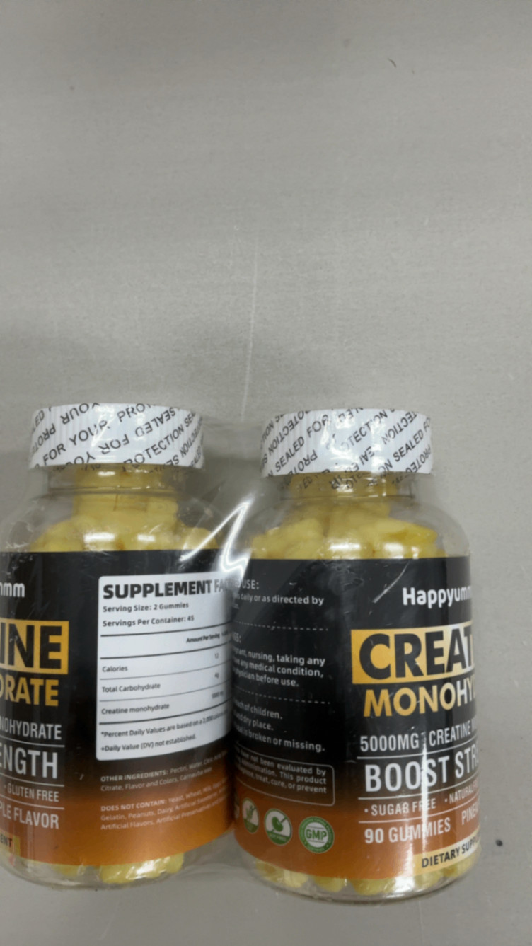 Happyummmm Creatine Monohydrate Gummies 5000MG Pineapple 2pk