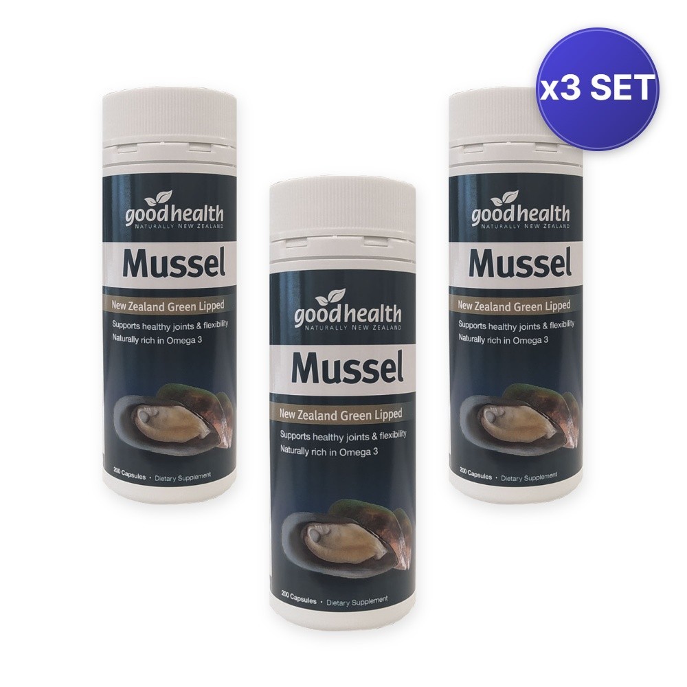 Mussel NZ Green Lipped – 200 Capsules – 3 Pack