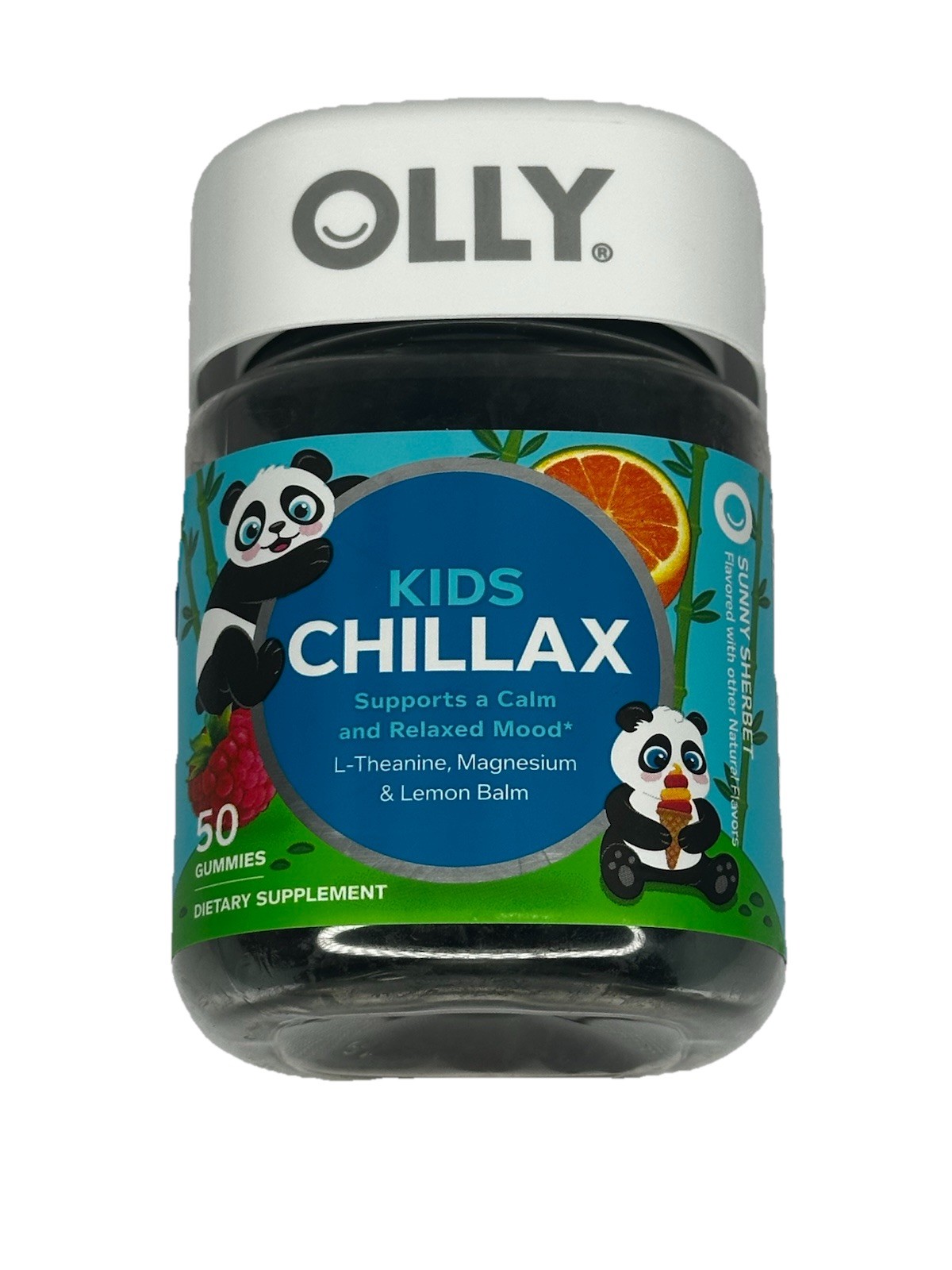 OLLY Kids Chillax Gummies Sunny Sherbet 50ct L-Theanine Magnesium Lemon Balm