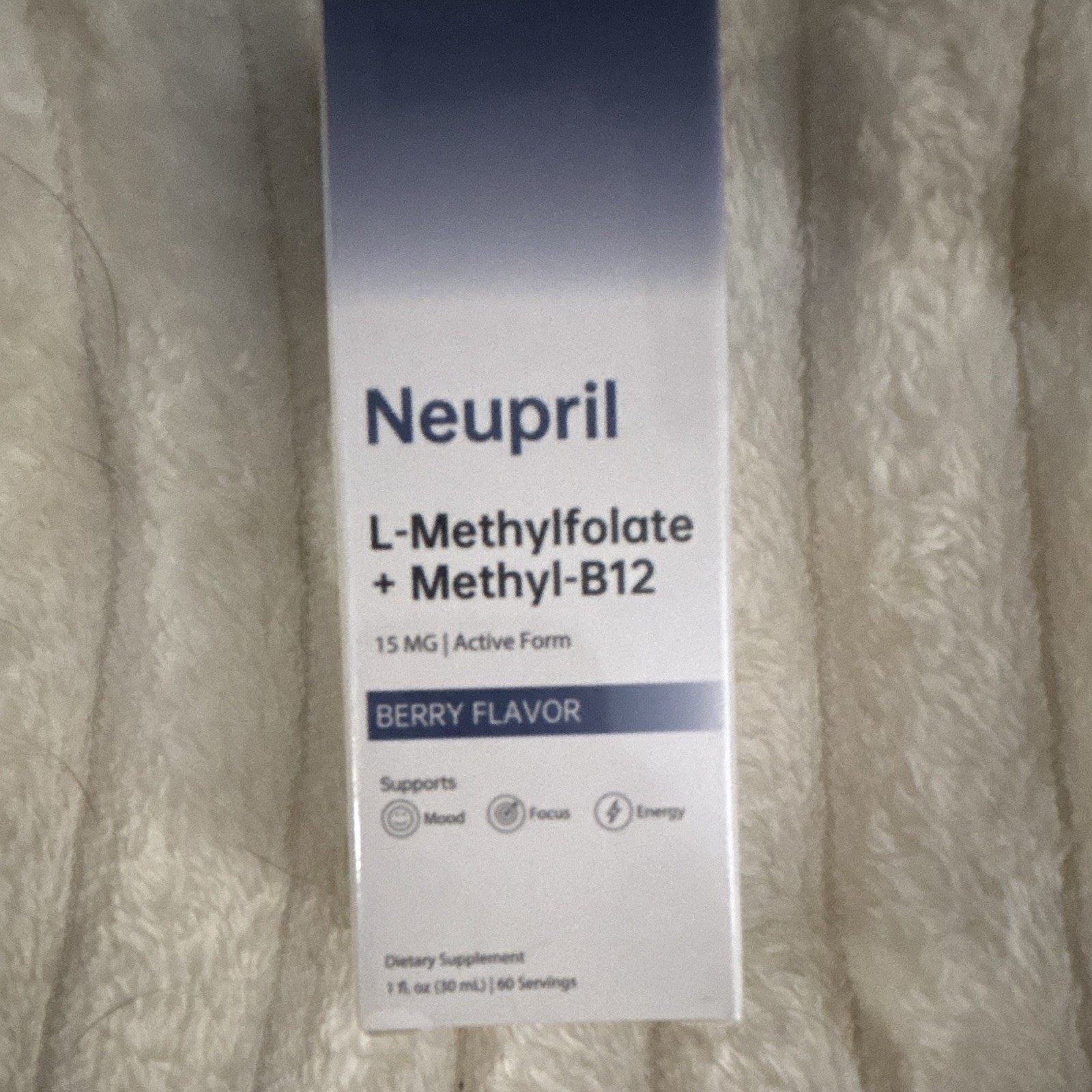Neupril L-Methylfolate + Methyl-B12 Drops 15mg Berry 1oz Exp 09/2027