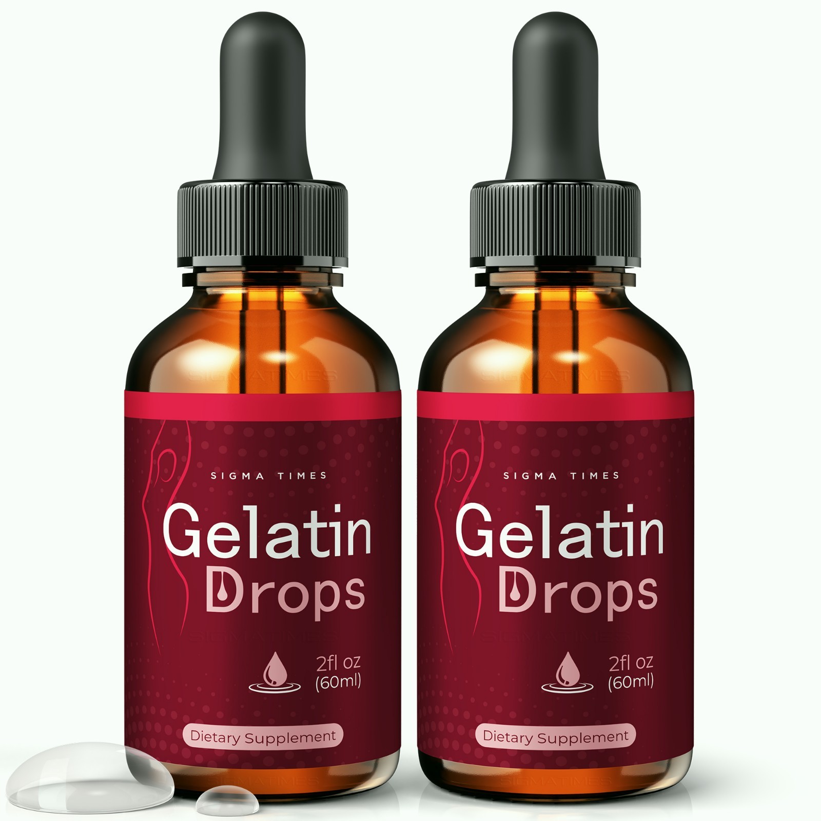 Gelatin Drops for Weight Loss, Liquid Supplement for Metabolism Boost – 2 Pack