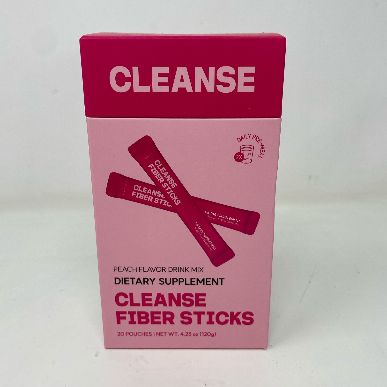 dr.blet Cleanse Fiber Sticks Peach 20ct Psyllium Supplement Pink