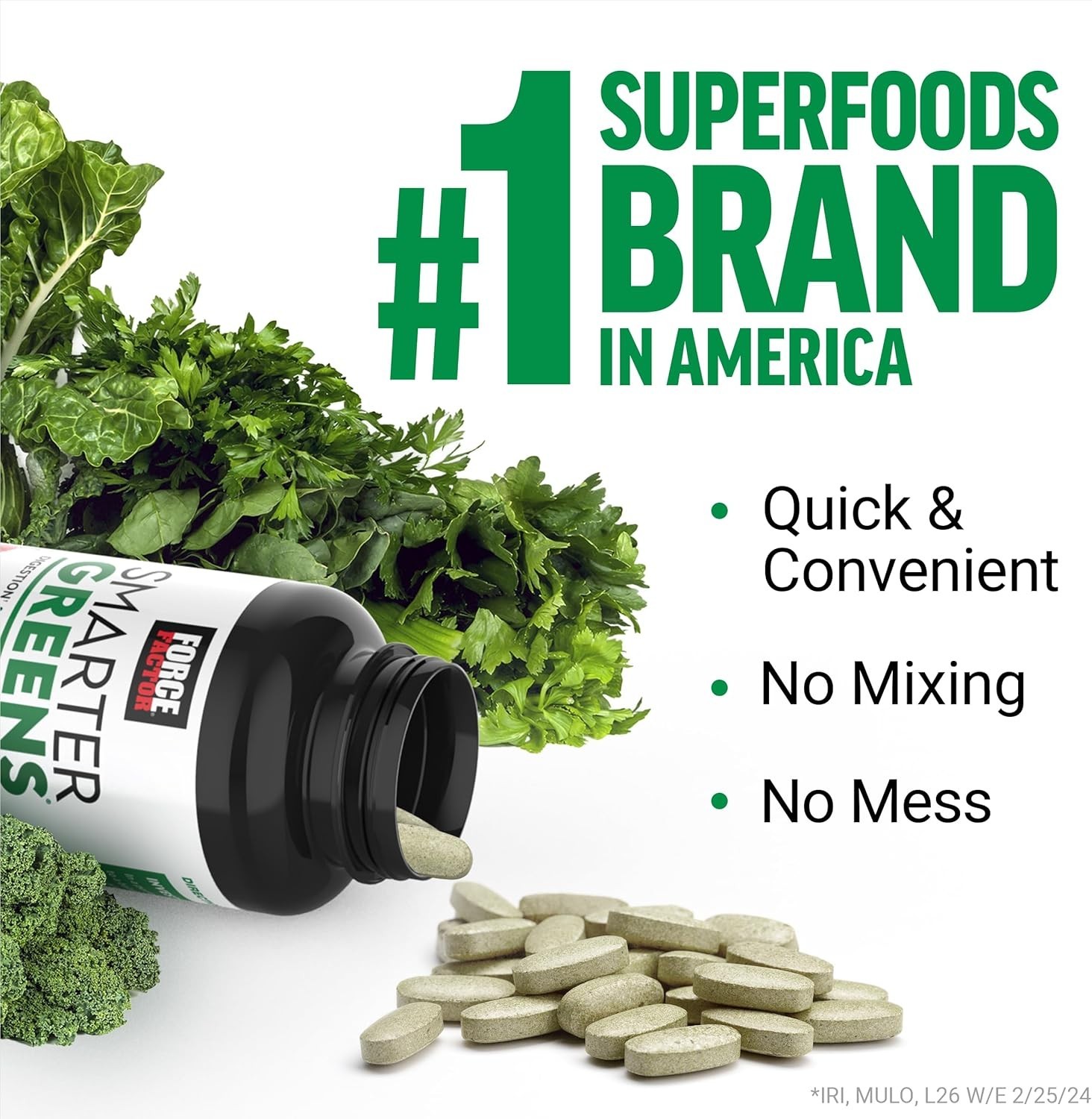Force Factor Smarter Greens Superfoods Tablets with Antioxidants and Probiotics