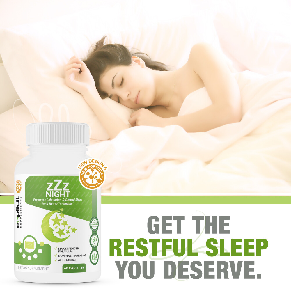 zZz Night Natural Sleep Aid – Non-Habit Sleeping Pills – Sleep Supplement