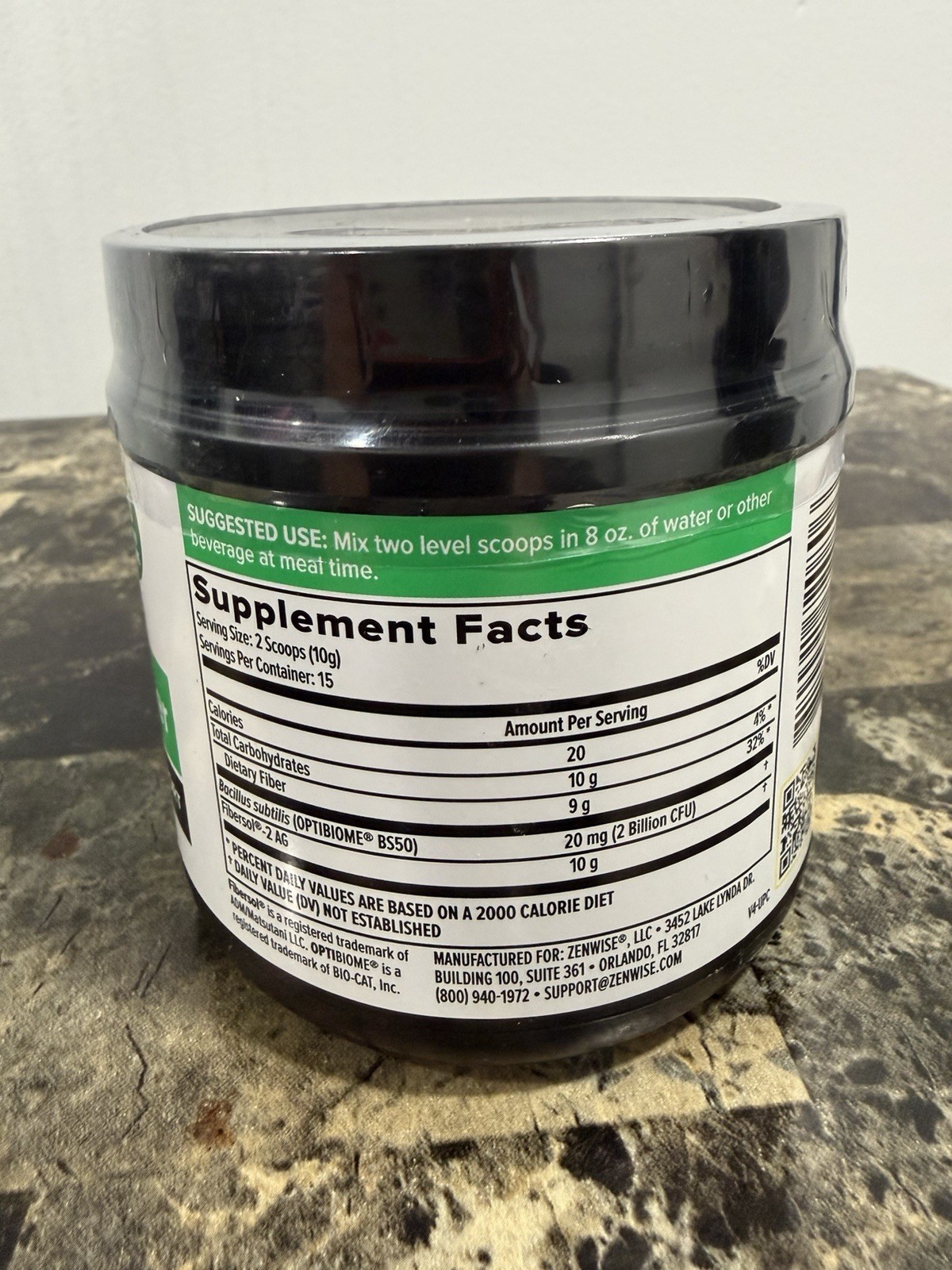 Zenwise Prebiotic Fiber Probiotics Bacillus Flaxseed Powder Digestive 5.29 oz
