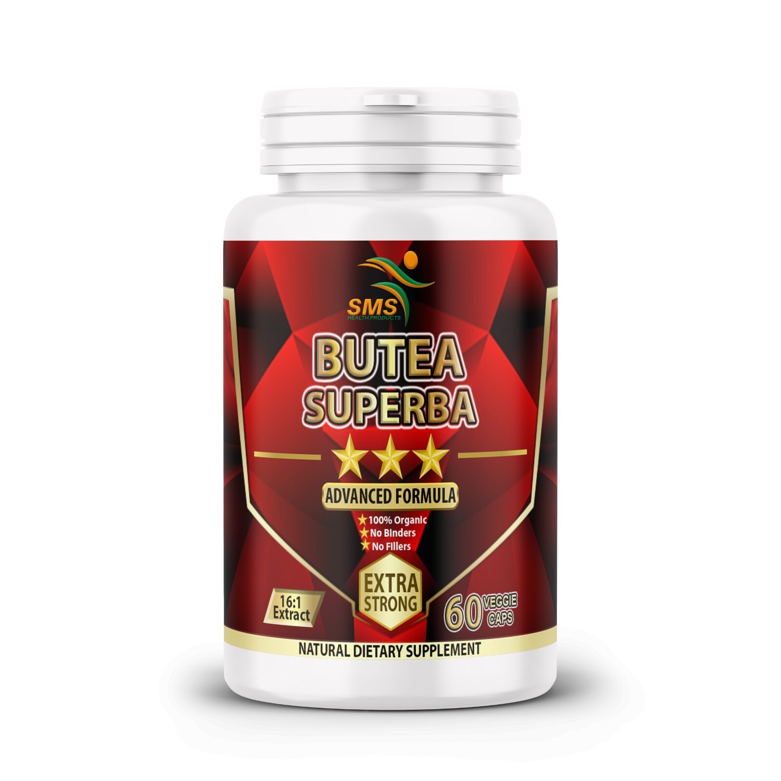 3 X Organic Butea Superba Red Kwao Krua 1000mg DAILY Veg Caps Men’s Health 180