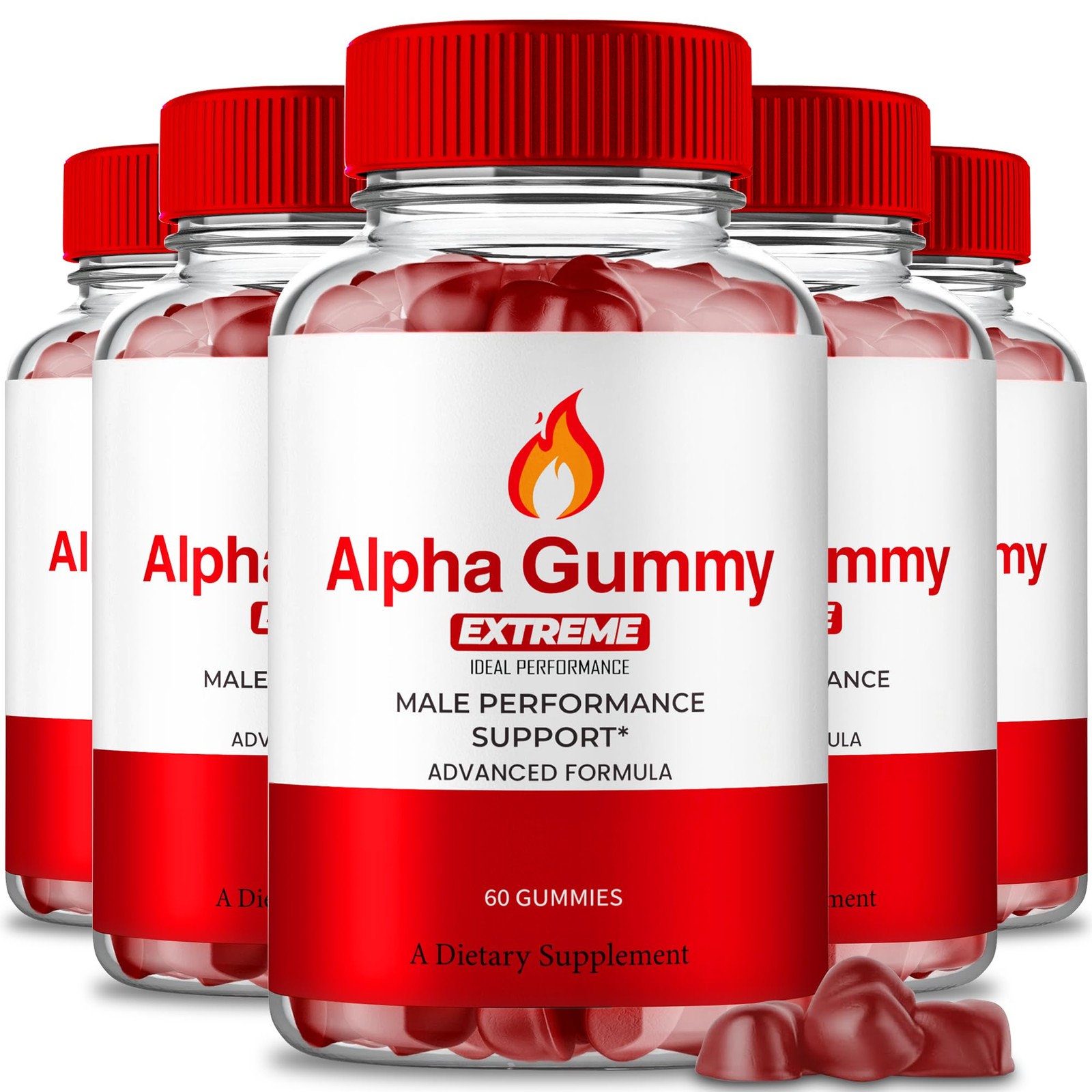AlphaGummy Alpha Gummy Male Supplement Gummies Supplement – 300 Gummies (5 Pack)