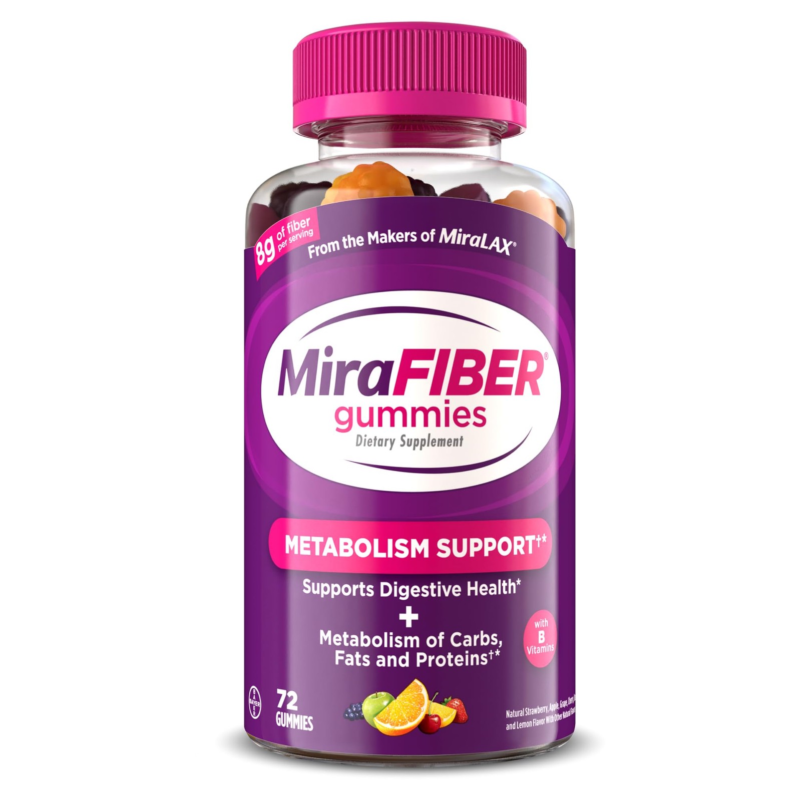Mirafiber Gummies From The Makers Of Miralax 8G Of Daily Fiber Per Serving