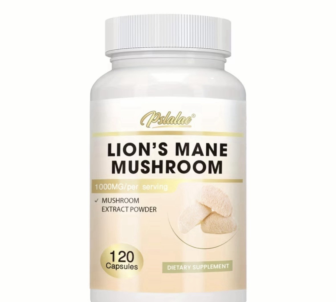 Pslalae Lion’s Mane Mushroom Extract 1000mg 120 Capsules Mood Digestion Support