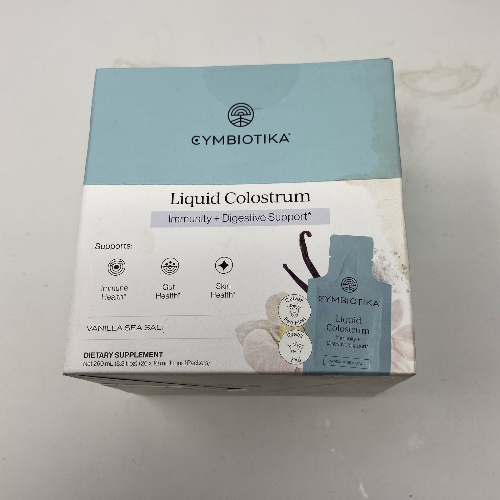 Cymbiotika Liquid Colostrum Vanilla Sea Salt, 26 Packets