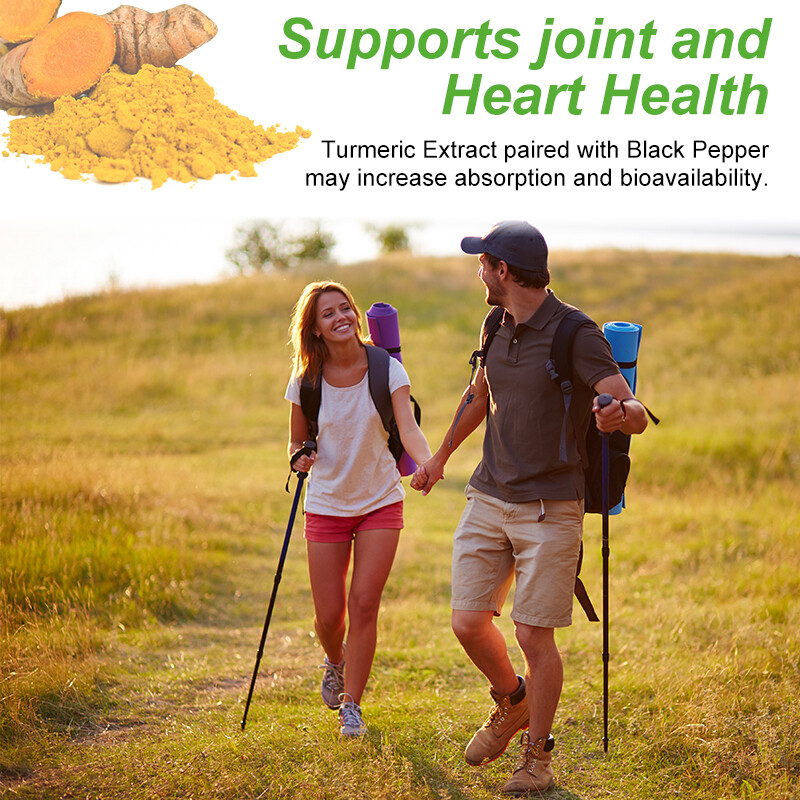 Turmeric 95% Curcumin 1950mg Extract Tumeric Black Pepper Antioxidant Joint Pain