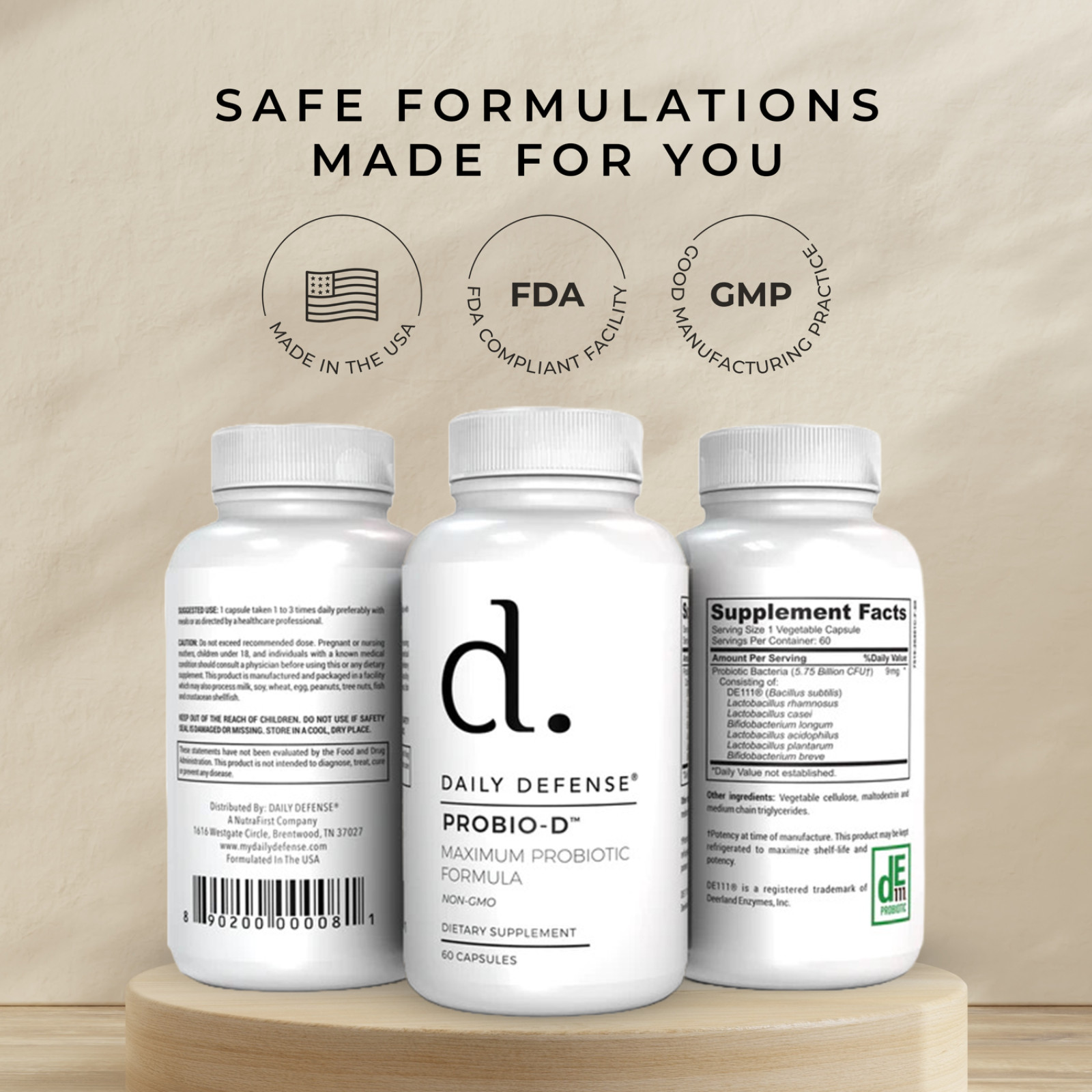 Daily Defense PROBIO-D Probiotics Healthy Digestion Support Immune Support
