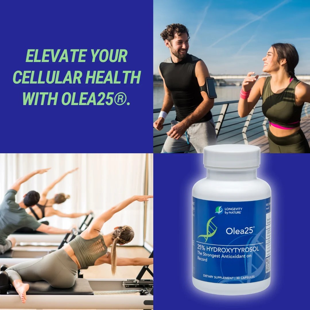 Longevity Olea25 – 25% Hydroxytyrosol Organic Olive Leaf Supplement 90 Capsules