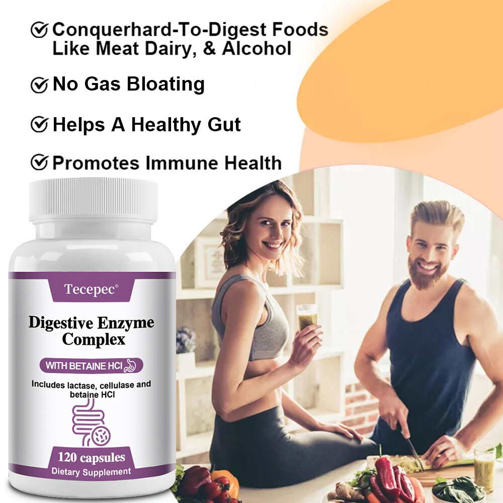 Digestive Enzyme Complex Gas, Constipation & Bloating Relief, Gut Health