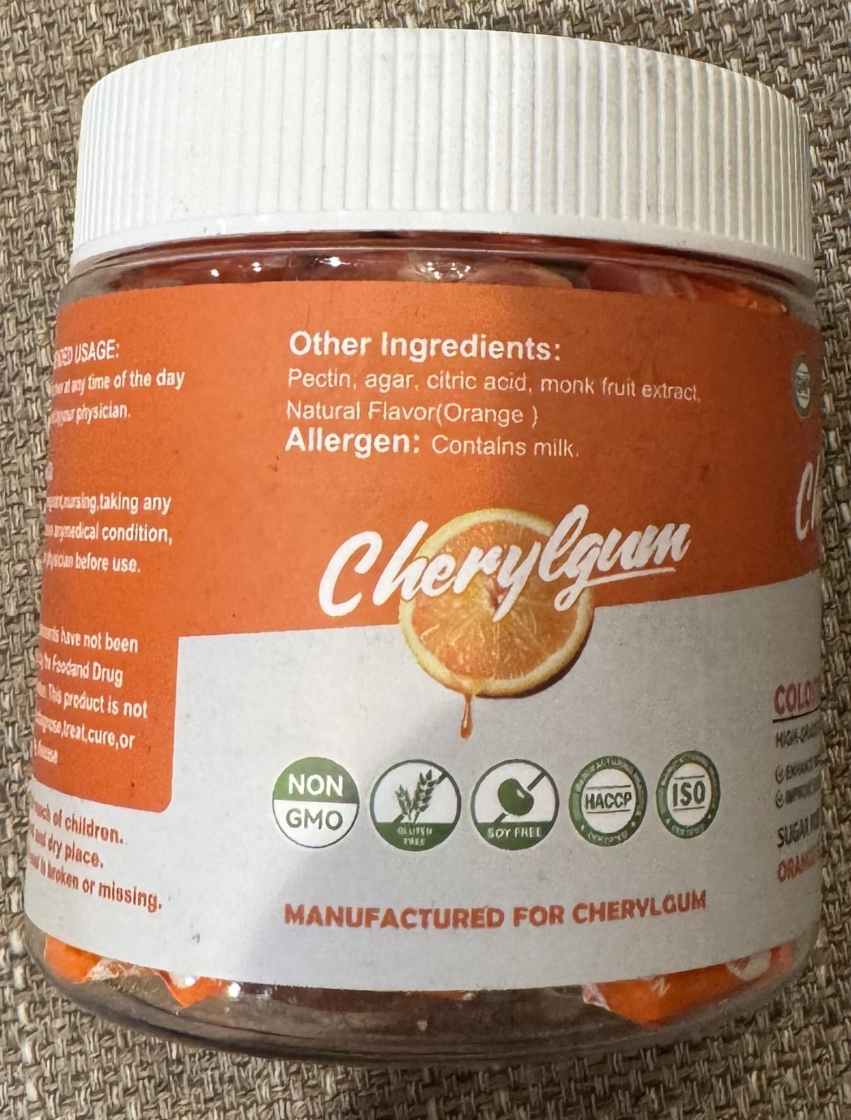 New Cherylgum Orange Flavor Bovine Colostrum Soft Chews 60 Count 12/2026