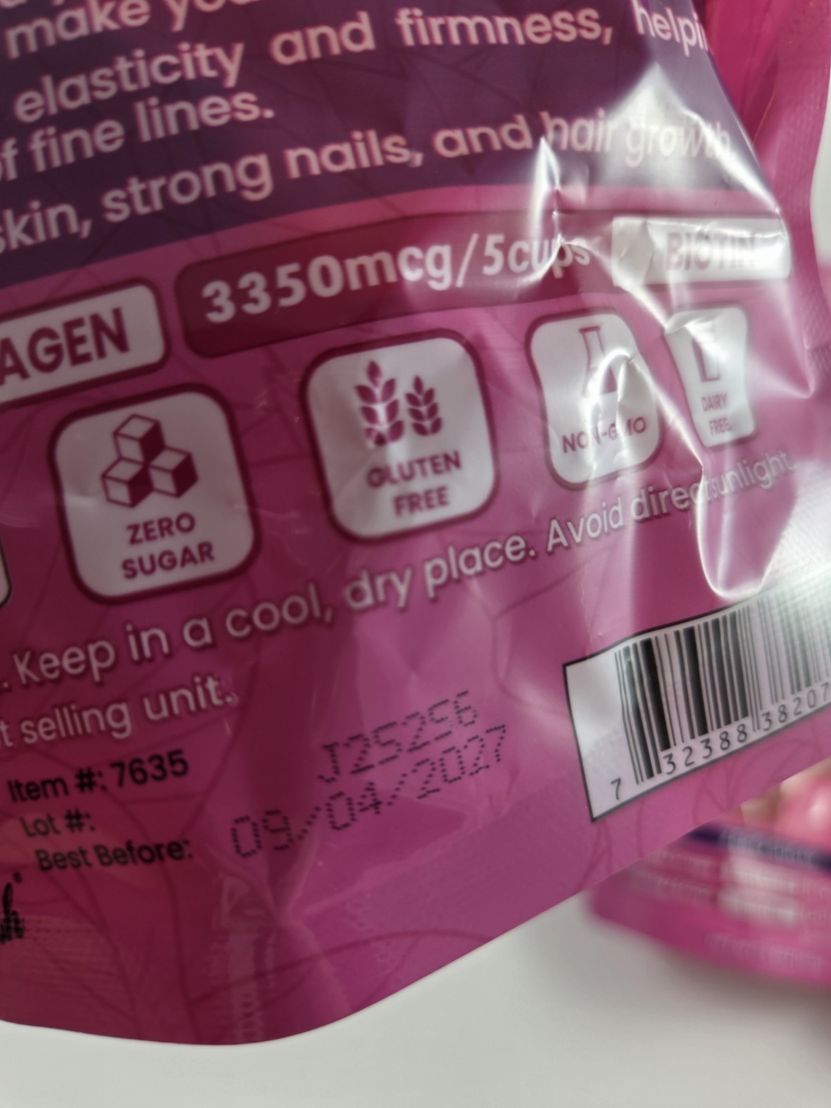 Lot Of 8 Vital Glow Collagen + Biotin Gelatin Shots 5 Pack Raspberry Zero Sugar