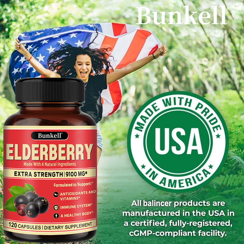 ELDERBERRY Extract 120 Capsules Immune System Booster Antioxidant